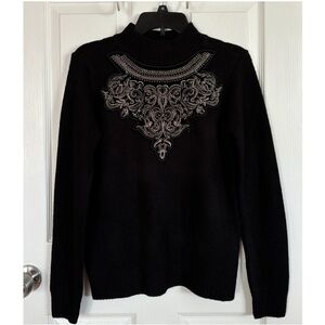 Worthington Embellished Mock Neck Sweater